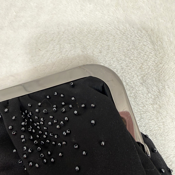 Express Black Bead Clutch Wedding Eventing Handbags Black Beaded Purse - Picture 7 of 16